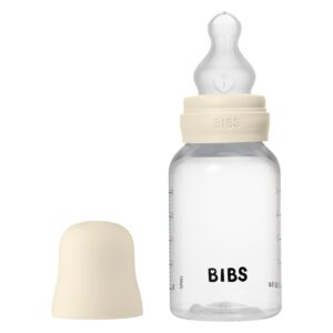 BIBS Baby Bottle Round Silicone Slow Flow Ivory 150ml