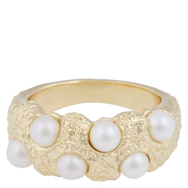 SNÖ Of Sweden Gisele Big Ring Gold White L