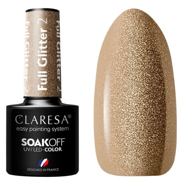 Claresa Nail Polish Hybrid Soak Off Full Glitter 02 5ml