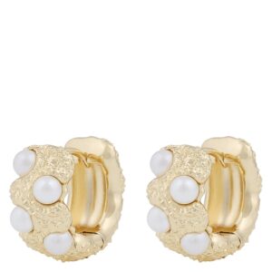 SNÖ Of Sweden Gisele Big Ring Earrings Gold White Onesize