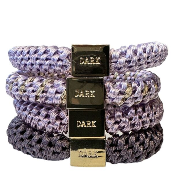 DARK Fat Hair Ties Combo Lavendel Mix 4pcs