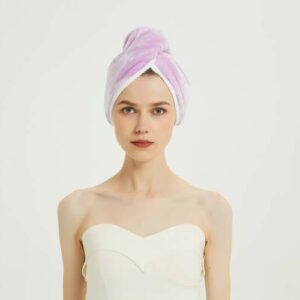 Shelas Tosidig Turban Towel Purple/White