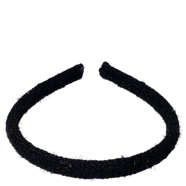 DARK Tweed Hair Band Thin Black