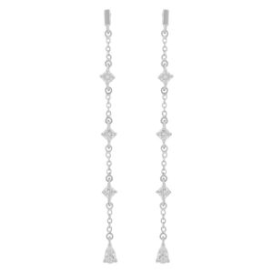 Snö Of Sweden Trinnie Chain Earring Silver/Clear