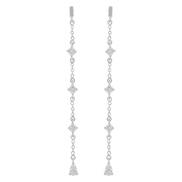 Snö Of Sweden Trinnie Chain Earring Silver/Clear