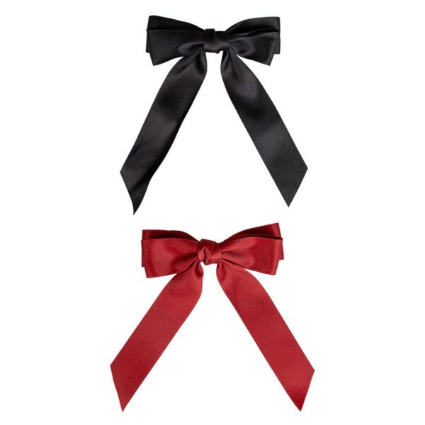 Brushworks Satin Hair Bow Duo Red & Black