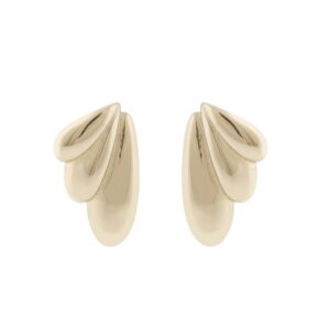 Snö Of Sweden Dakota Wide Drop Earring Plain Gold