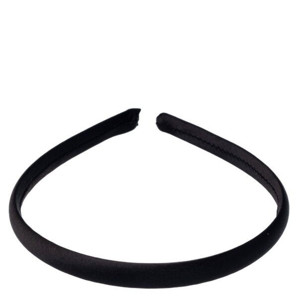 DARK Satin Hair Band Thin Black