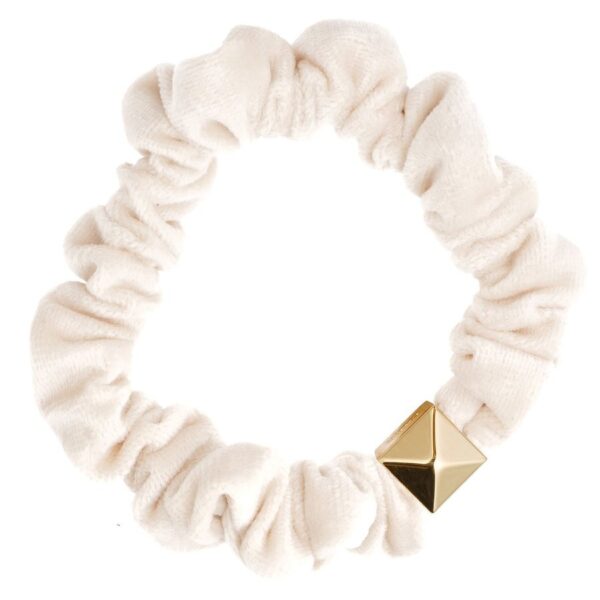 DARK Velvet Mini Scrunchie Off White