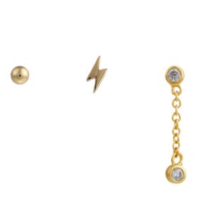 Orelia Jewellery Lightning & Chain Drop Ear Party Pack