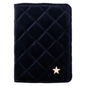 DARK Velvet Quilted Passport Cover Navy Blue