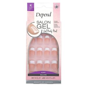 Depend Salon Gel Pink Short Square 24pcs