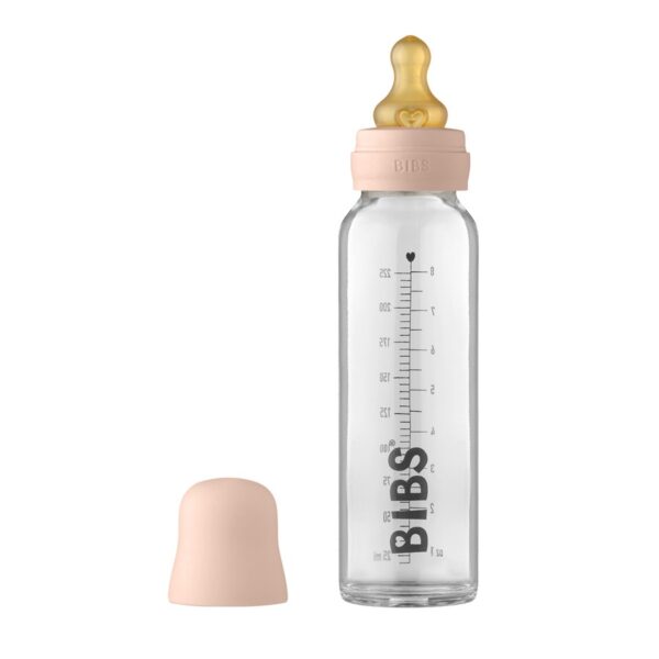 BIBS Baby Glass Bottle Complete Set Latex Blush 225ml