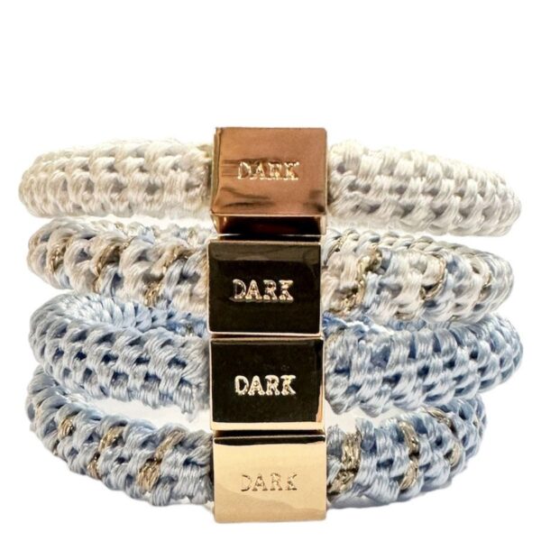 DARK Fat Hair Ties Combo Light Blue Mix 4pcs