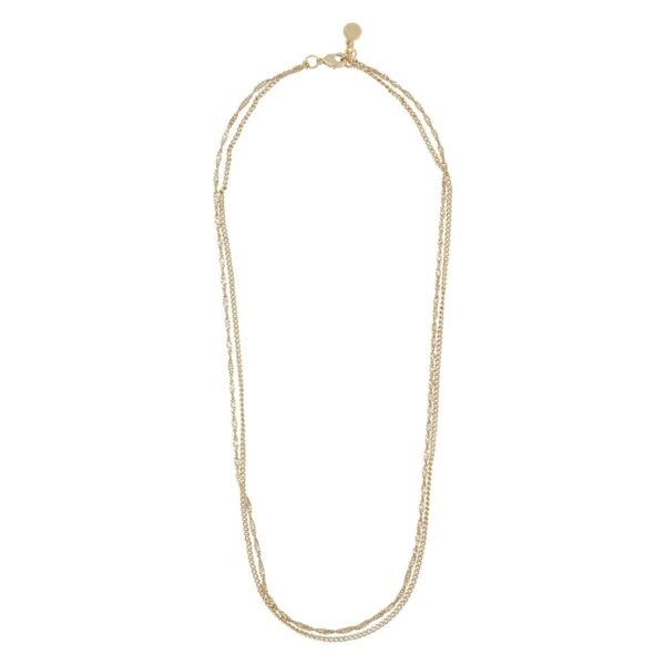 Snö Of Sweden Mayfair Double Necklace Plain Gold 42cm