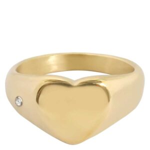 DARK Heart Signet Ring Gold Size 2