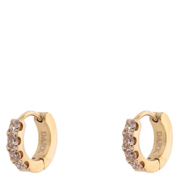 DARK Crystal Hoops 12mm Champagne