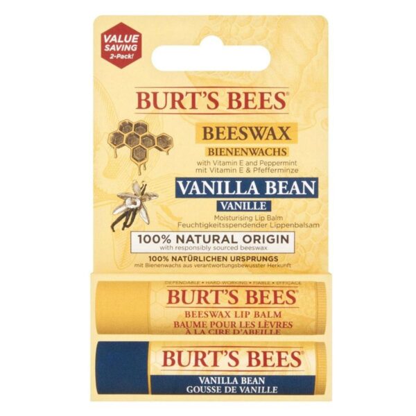 Burt&apos;s Bees Lip Balm Duo Beeswax & Vanilla 2pcs