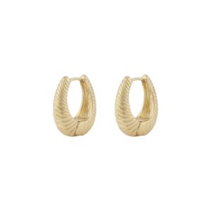 Snö Of Sweden Dakota Oval Ring Earring Plain Gold