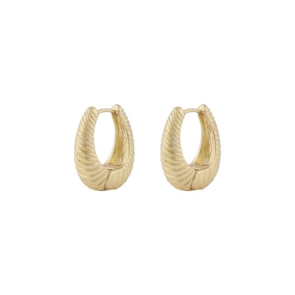 Snö Of Sweden Dakota Oval Ring Earring Plain Gold