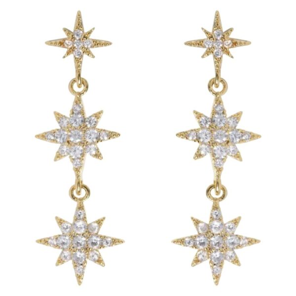 Timi Of Sweden Aurora Dangling Crystal Star Stud Earrings 4cm