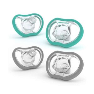 Nanobébé Active Flexy Pacifier Turquoise /Grey 4m+ 4pcs