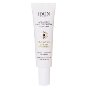 IDUN Minerals Ultra Light Daily Face Cream Solsken SPF50 30ml