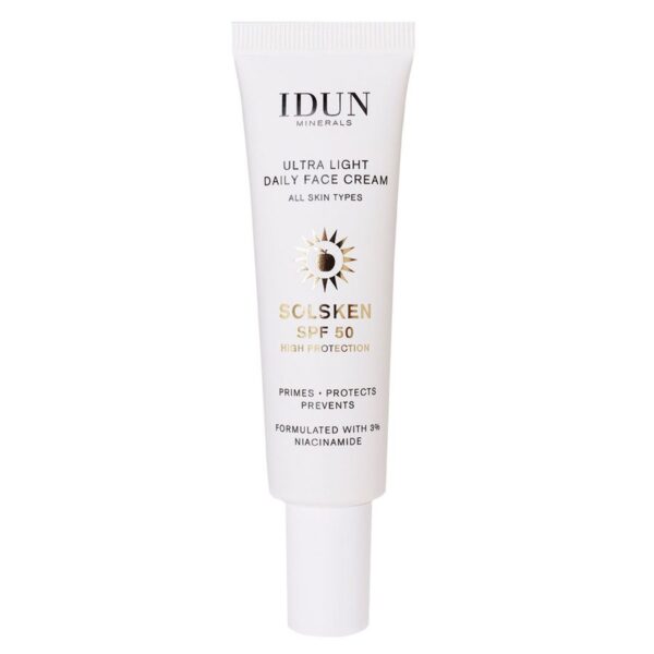 IDUN Minerals Ultra Light Daily Face Cream Solsken SPF50 30ml