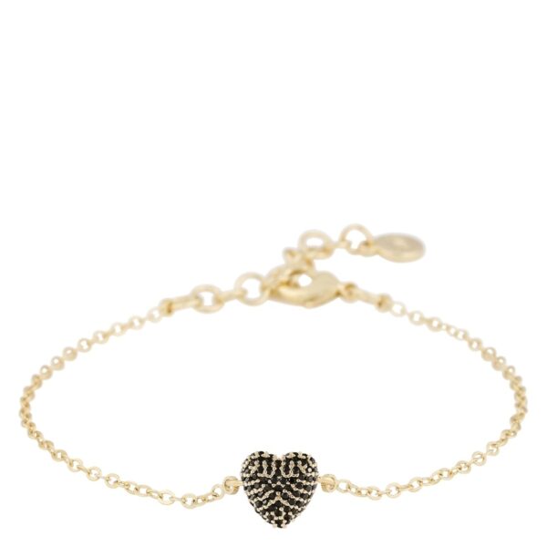 Snö Of Sweden Stina Heart Chain Bracelet Gold/Black