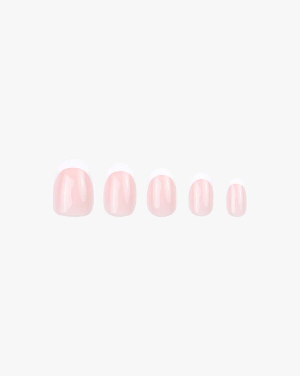 Reusable Press-On Nails Classic French Almond 30 stk