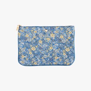 Cotton Clutch Blue Flower