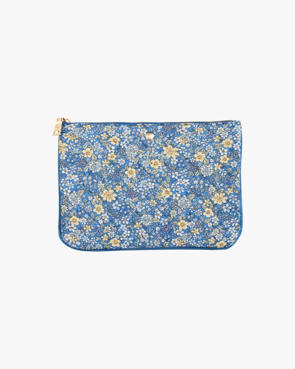 Cotton Clutch Blue Flower