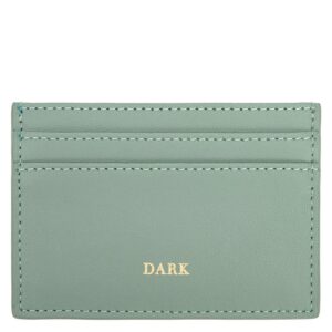 DARK Leather Card Holder Nappa Ocean Green