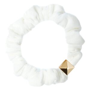 DARK Velvet Mini Scrunchie White