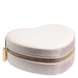 DARK Velvet Heart Jewellery Box Sparkled Pale Rose