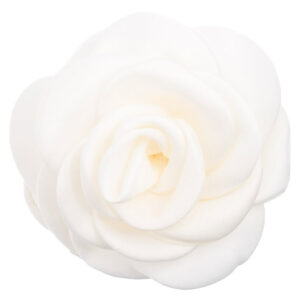 DARK Satin Rose Hair Claw Off White