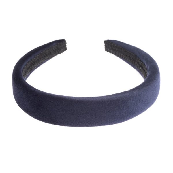 DARK Velvet Hairband Broad Navy Blue