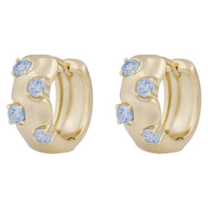 SNÖ Of Sweden Jen Stone Wide Ring Earrings Gold Light Blue Onesiz