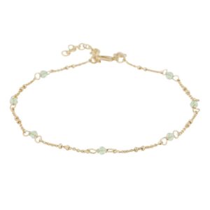 Snö Of Sweden Harper Chain Anklet Gold/Light Green Onesize