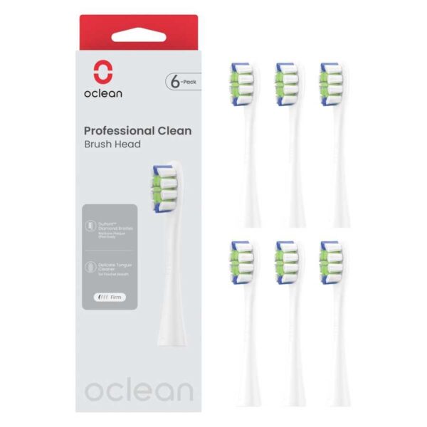 Oclean Professional Clean Brush Head White 6pcs