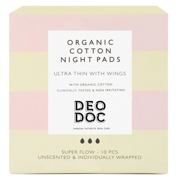 DeoDoc Organic Cotton Night Pads 10pcs