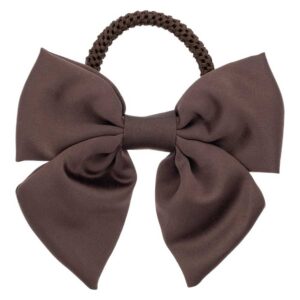 DARK Satin Bow Hair Tie Chocolate Brown