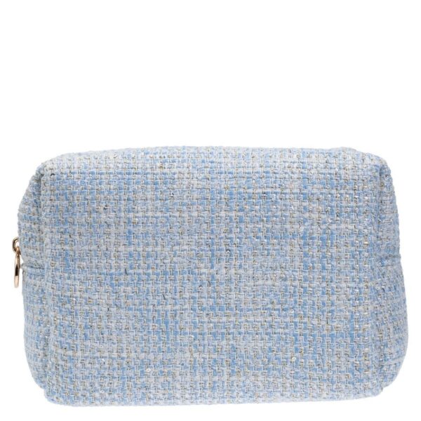 DARK Tweed Make-Up Pouch Small Light Blue