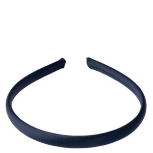 DARK Satin Hair Band Thin Navy Blue