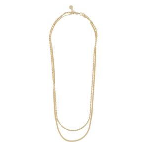 Snö Of Sweden Serena Double Necklace Plain Gold