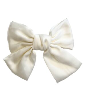 DARK Satin Bow Hair Clip Vanilla