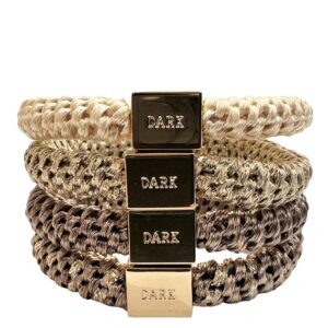 DARK Fat Hair Ties Combo Nougat Mix With Gold 4pcs