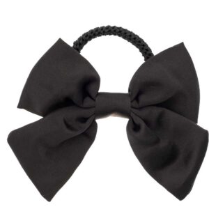 DARK Satin Bow Hair Tie Black