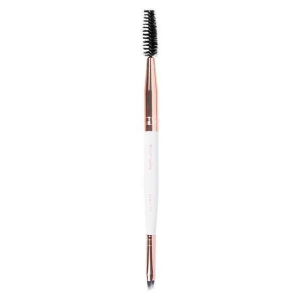 Brushworks White & Gold Brow Duo Brush