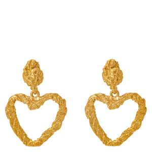 Orelia Jewellery Textured Open Heart Drop Earrings